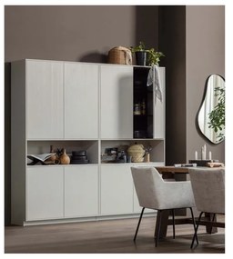 Jasnoszara szafka z litego drewna sosnowego 110x210 cm Finca – WOOOD