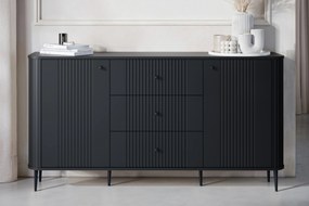 Komoda z szufladami Vesper 160 cm - czarny / czarne nogi
