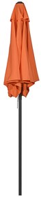 Outsunny Parasol Ø196 cm, parasol z funkcją kątowania, sześciokątny parasol balkonowy dla plaży i ogrodu, Pomarańczowy