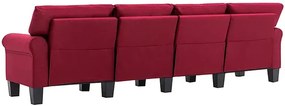 Czteroosobowa czerwona sofa Sofini