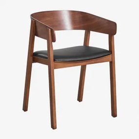 Zestaw 2 Krzeseł Do Jadalni Olsen Wooden Ciemna Czerń & Sztucznej Skóry Negro - Sklum