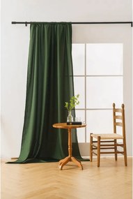 Zasłona OXFORD LIGHT 140x270 cm, ciemnozielona Zawieszanie: Taśma z wiązaniami