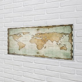 Szklany Panel Historyczna Mapa z Efektem Nadpalenia