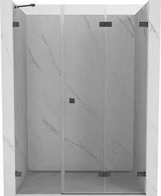 Mexen Lunar-F drzwi prysznicowe składane prawe 115 cm, transparent, gun gray szczotkowany - 836S-115-050-66-00-P