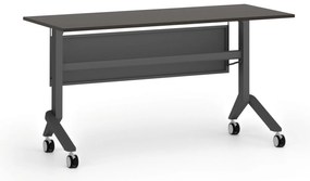 Mobilny stół PRIMO MOVE, 140x60 cm, czarna podstawa, wenge