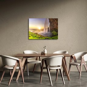 Obraz - Seljalandsfoss od tyłu jaskini (70x50 cm)