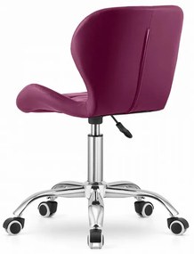Krzesło biurowe AVOLA z ekoskóry, bordowe
