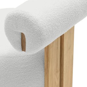 Biały designerski fotel HANNA, dąb