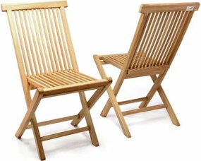 Składane krzesła DIVERO z drewna tekowego 2 szt.