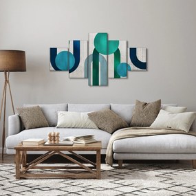 Obraz - Linie i okrągłe kształty (125x70 cm)