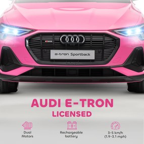 HOMCOM Elektryczny samochód dla dzieci 12V Audi E-tron z pilotem, pasem bezpieczeństwa, dla 3-5 lat