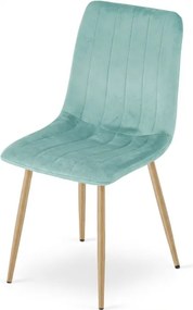 Miętowe welurowe krzesło LAVA AQUA MINT