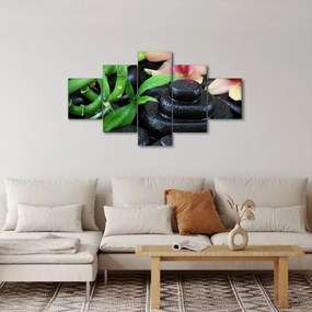 Obraz - Kamienie i orchidee (125x70 cm)