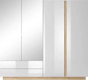 RACO Szafa 220 Biała – 2 Szuflady + 2 Drzwi + 2x lustro