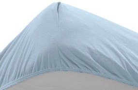 PrzytulneMieszkanie.pl Nieprzemakalne prześcieradło do dziecięcego łóżeczka JERSEY 60x120 cm jasnoniebieskie