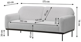 Szara designerska sofa ANDERSON