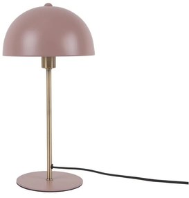Różowa lampa stołowa z detalami w kolorze złota Leitmotiv Bonnet