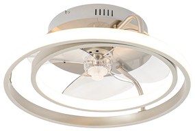 Stalowy Wentylator sufitowy z lampą 46,5 cm z pilotem i diodami LED - KeesDesignerski Oswietlenie wewnetrzne