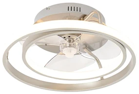 Stalowy Wentylator sufitowy z lampą zintegrowany z LED i pilotem - KeesDesignerski Oswietlenie wewnetrzne