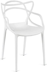 Białe sztaplowane minimalistyczne krzesło - Amesta