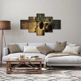 Obraz - Słuchawki lotnicze w stylu vintage (125x70 cm)