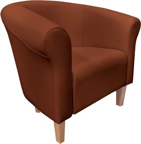 Fotel Milo tkanina Eko-skóra elegancki fotel do salonu i gabinetu : Kolor nogi - Drewno, Kolor tkaniny - EKO-SKÓRA - 3D, Wysokość nogi - 15 cm