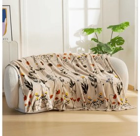 Mikropluszowy koc HERBÁŘ, beżowy Rozmiar: 200 x 220 cm