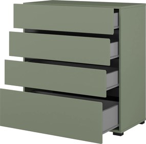Komoda SICIO 80 cm do Salonu Sypialni Zielony-czarny onyks