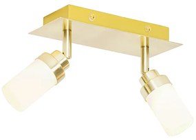 Nowoczesny reflektor łazienkowy mosiądz 2-światła IP44 - Japie