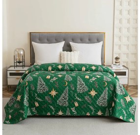 Narzuta na łóżko GREEN CHRISTMAS, zielony Rozmiar: 220 x 240 cm