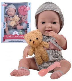 Woopie royal lalka bobas 36 cm w ubranku z misiem akcesoria do karmienia