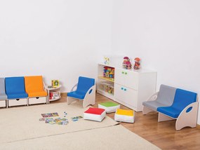 Fotel dziecięcy do przedszkola z kolorowym materacem Franek