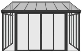Weranda z aluminium i poliwęglanu odporna na UV - 12 m² - antracytowy - MATHILDA