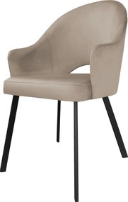 Krzesło Velvet tkanina Welur noga metalowa : Kolor nogi - Czarna profil, Kolor tkaniny - VELVET - MG09, Typ siedziska - Siedzisko obrotowe 360°
