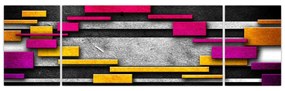 Obraz kolorowej abstrakcji na czarnym tle (170x50 cm)
