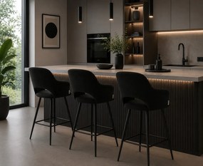 Hoker obrotowy 360° krzesło barowe Milano noga metalowa czarna MG19