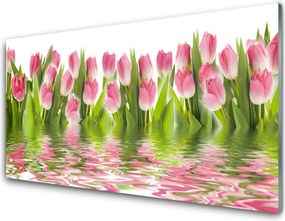 Panel Szklany Pąki Tulipanów w Ogrodzie