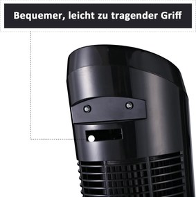 HOMCOM Wentylator Stojący Kolumnowy 45W Cichy 3 Poziomy Wentylacji Oscylacja 70° Czarny | Aosom PL