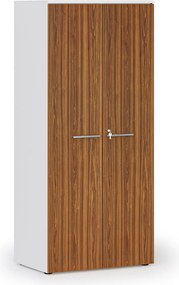 Szafa biurowa z drzwiami PRIMO WHITE, 800 x 500 x 1781 mm, biały/orzech