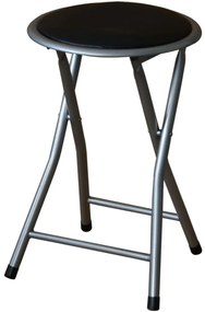 Stołek składany metalowy 30 cm srebrno-czarny PATIO