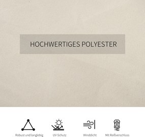 Outsunny 4 panele boczne do altany 3x4 m z haczykami ścianki boczne poliester beżowy