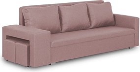 Kanapa sofa 3 os z funkcją spania MILO2 Różowy