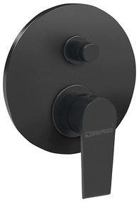 Sapho - Bateria prysznicowa podtynkowa KAI, czarny mat