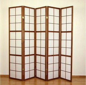 Parawan 220x175x2,2 cm brązowy Shoji