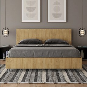 Łóżko bez stelaża 160x200 Nachylony zagłówek Dąb naturalny Demas