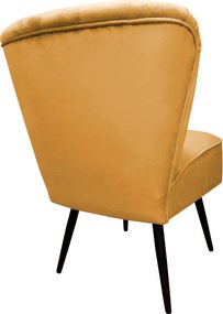 Fotel PRL tkanina Welur nogi metalowe : Kolor nogi - Czarna stożek, Kolor tkaniny - VELVET - MG15