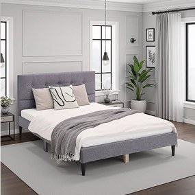 Tapicerowane łóżko 120x12x200 cm szare