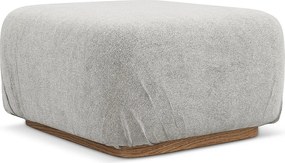 Pufa - z tkaniny bouclé - srebrny - AILANI