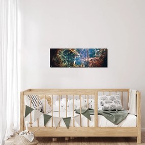 Obraz - Mgławica Krab (z zegarem) (90x30 cm)