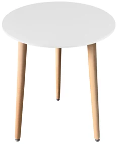 KAMI Stół Okrągły 60cm - biały / naturalne nogi
